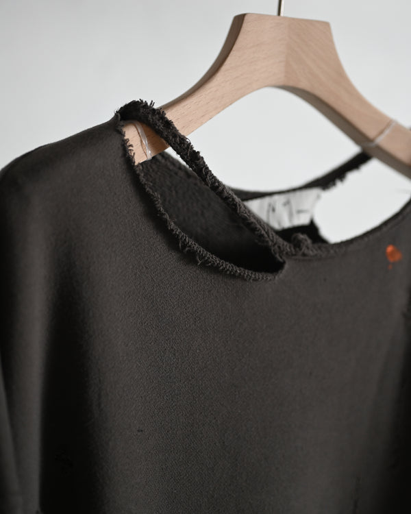 HOODIE CUTOFF CRASH SWEAT SHIRT, 2colors