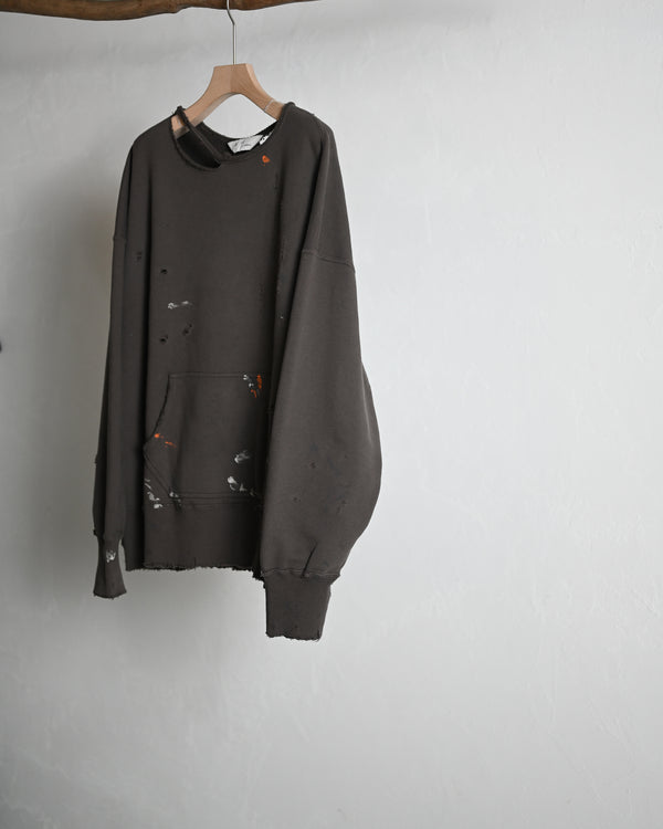 HOODIE CUTOFF CRASH SWEAT SHIRT, 2colors