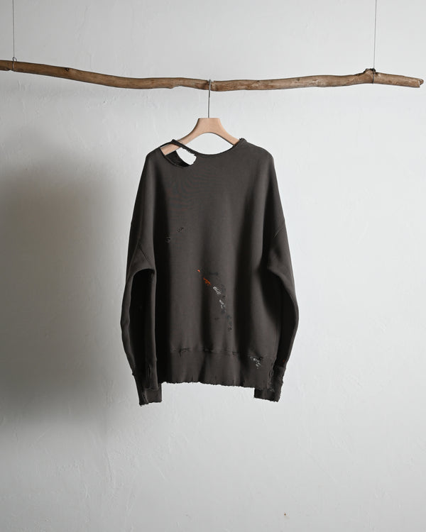 HOODIE CUTOFF CRASH SWEAT SHIRT, 2colors