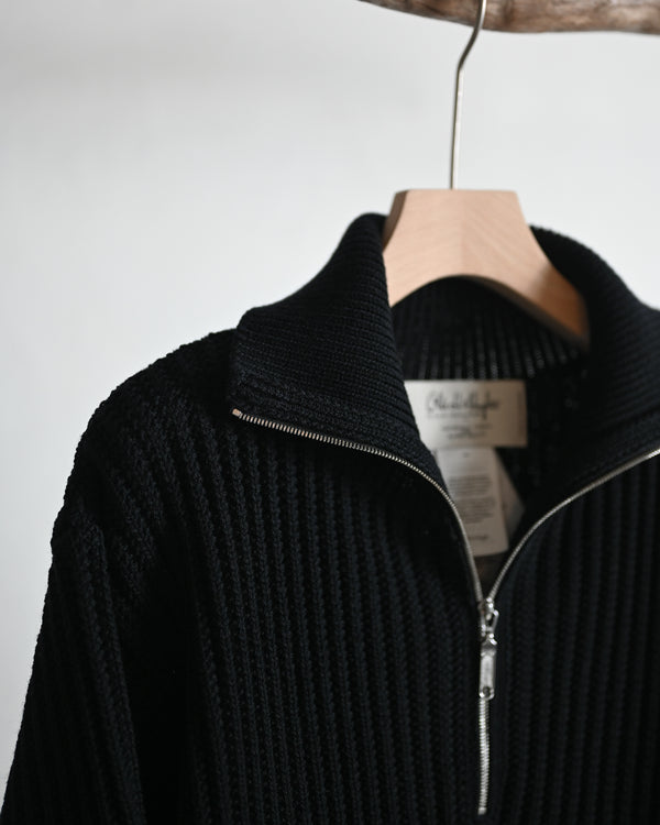 TWIST WOOL HALF ZIP NECK P/O
