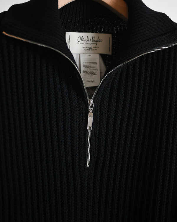 TWIST WOOL HALF ZIP NECK P/O