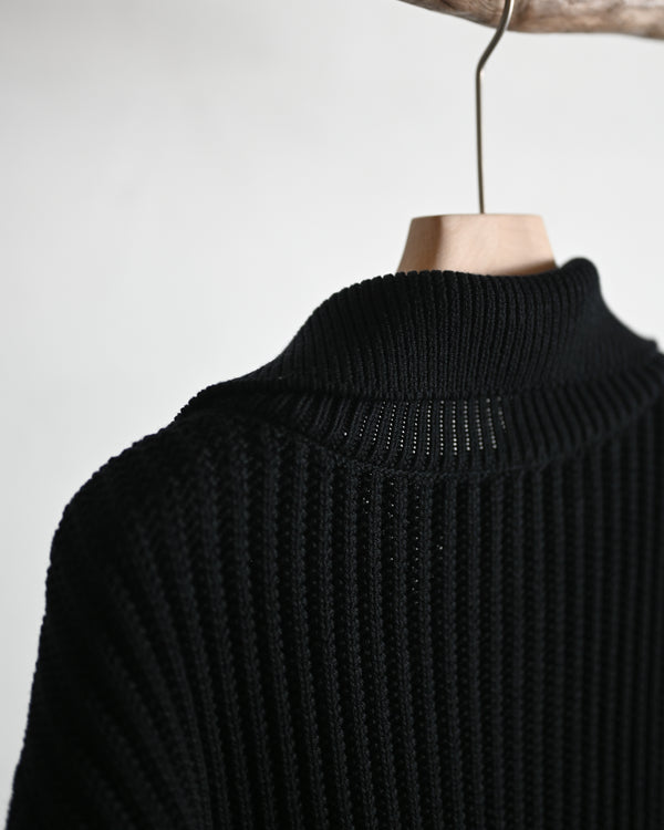 TWIST WOOL HALF ZIP NECK P/O
