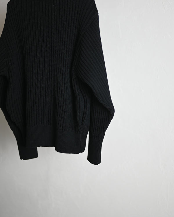 TWIST WOOL HALF ZIP NECK P/O