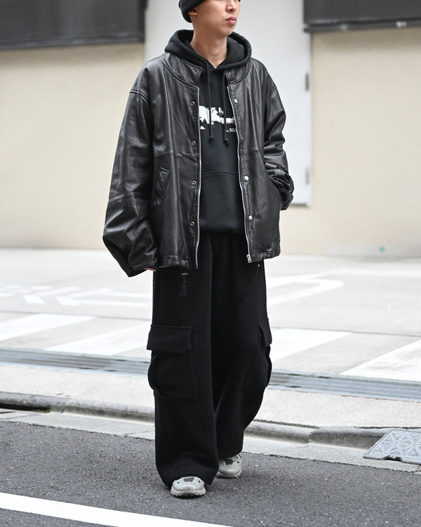 leather ns jkt, fade black