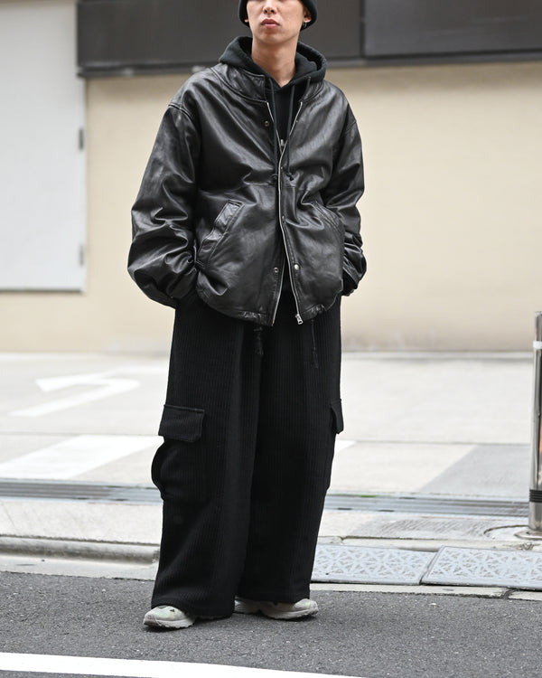 leather ns jkt, fade black