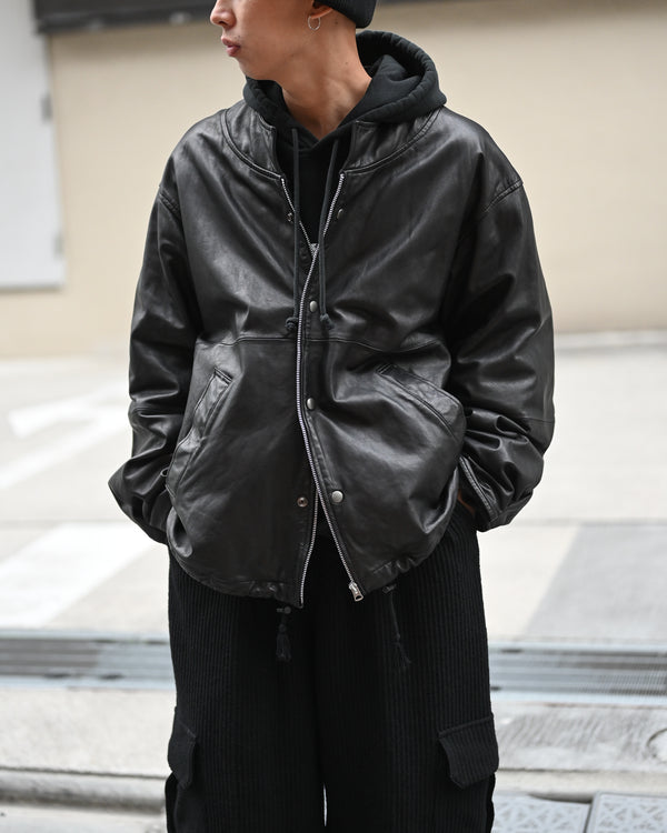 leather ns jkt, fade black