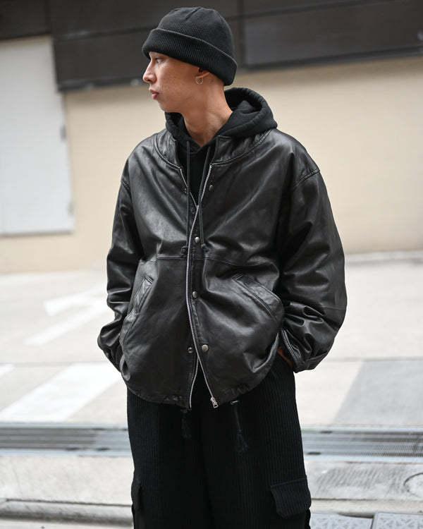 leather ns jkt, fade black