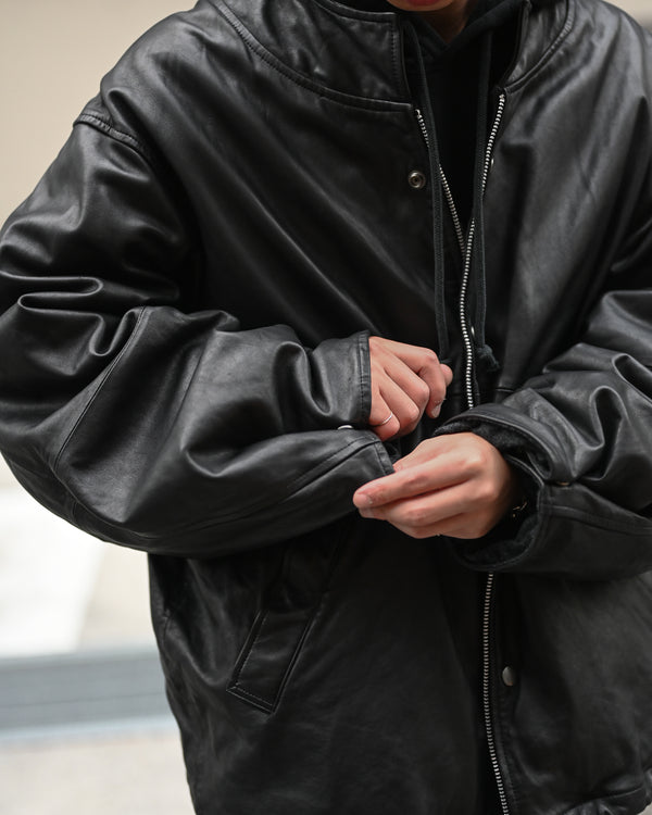 leather ns jkt, fade black