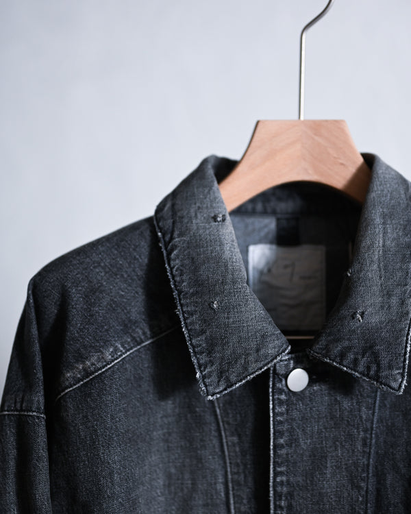 DENIM COVERALL, BLACK