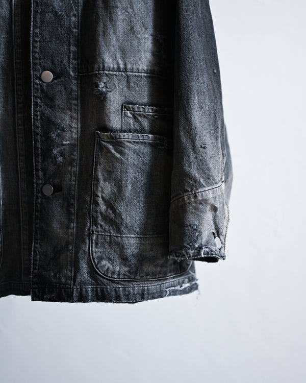 DENIM COVERALL, BLACK