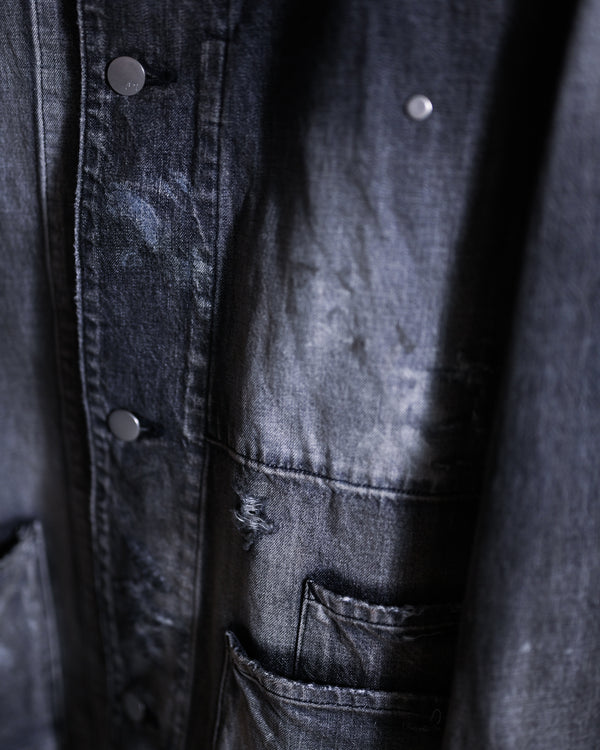 DENIM COVERALL, BLACK