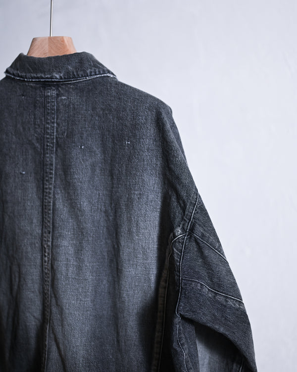 DENIM COVERALL, BLACK