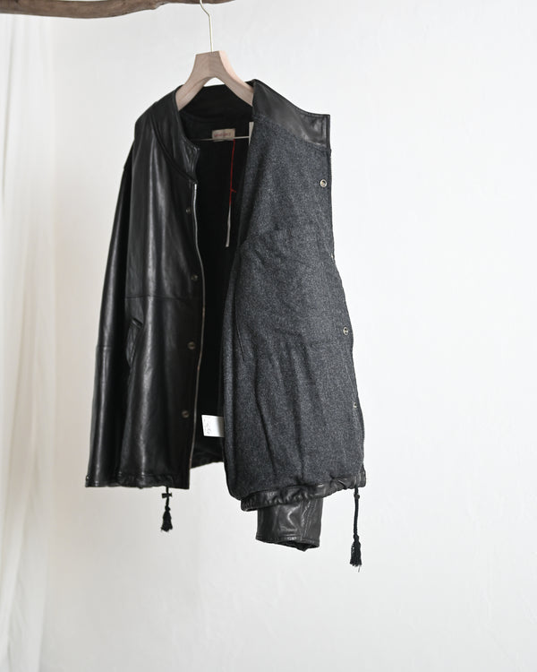 leather ns jkt, fade black