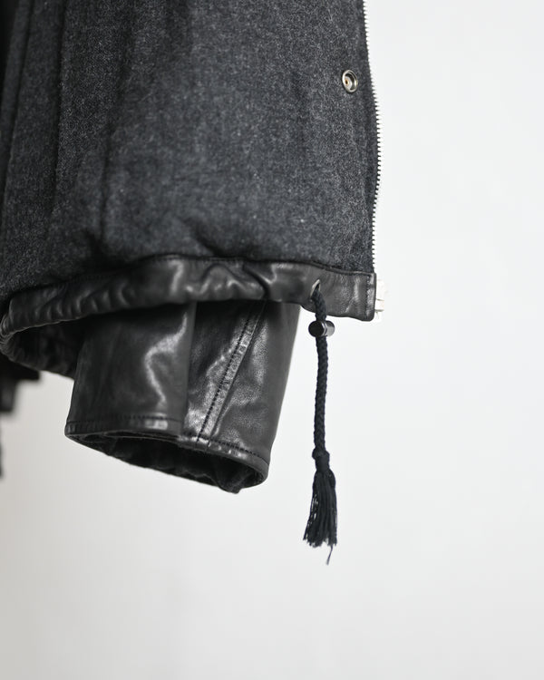 leather ns jkt, fade black