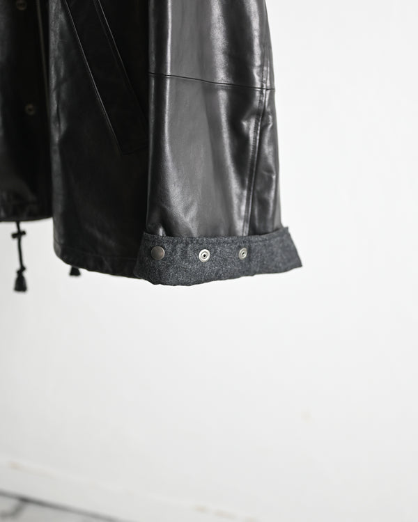 leather ns jkt, black