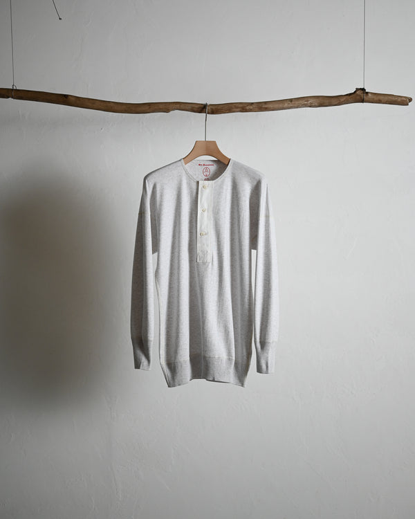 WHITE HEATHER / HENLEY NECK LONG SLEEVE
