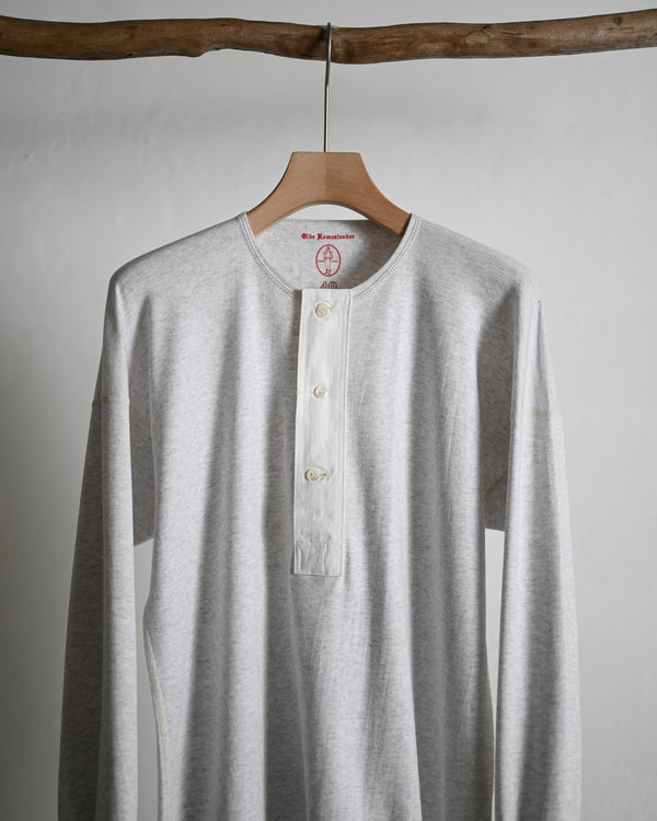 WHITE HEATHER / HENLEY NECK LONG SLEEVE