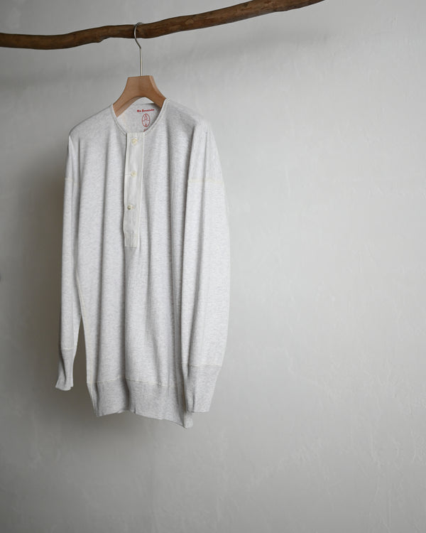 WHITE HEATHER / HENLEY NECK LONG SLEEVE