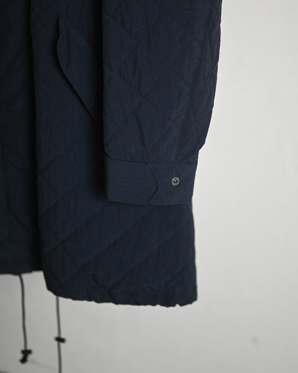 QUILTED NYLON STAND COAT, navy