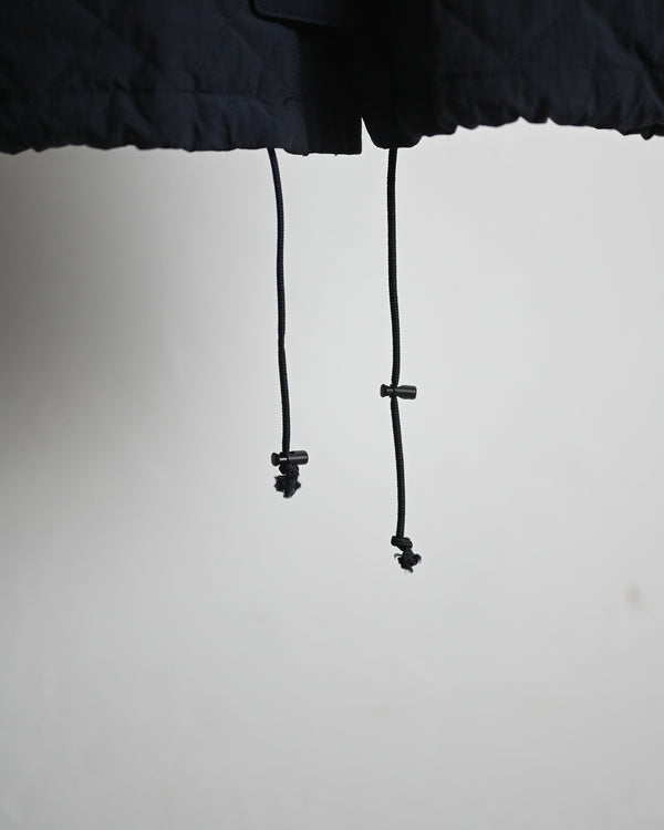 QUILTED NYLON STAND COAT, navy