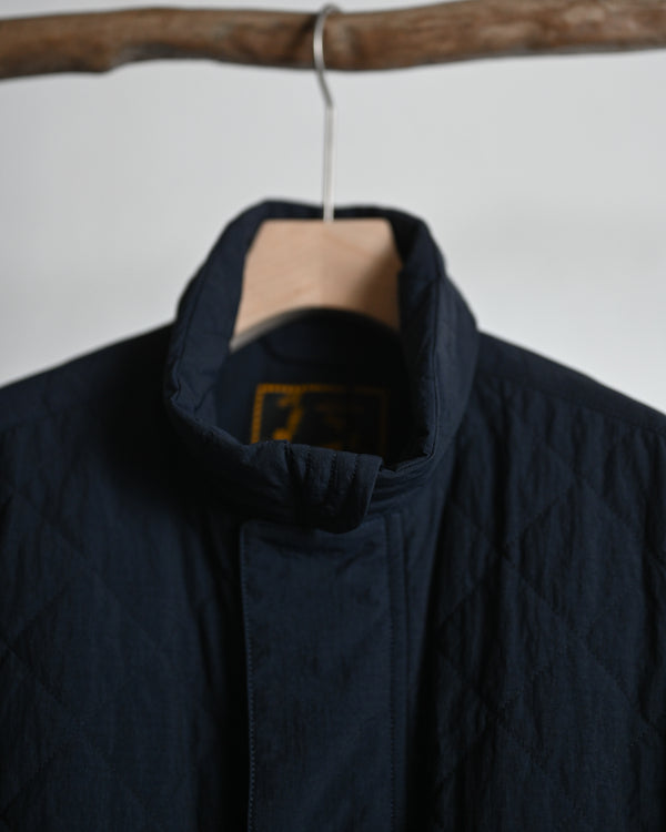 QUILTED NYLON STAND COAT, navy