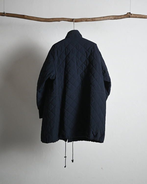 QUILTED NYLON STAND COAT, navy