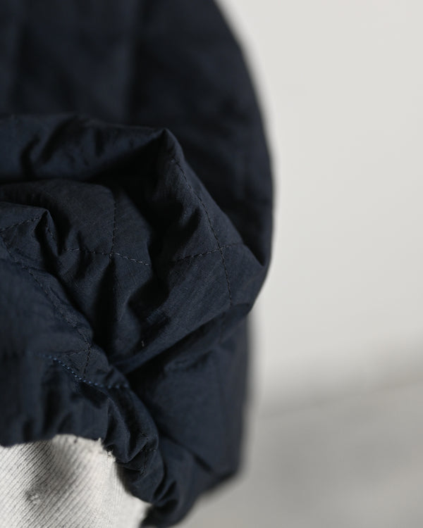 QUILTED NYLON STAND COAT, navy