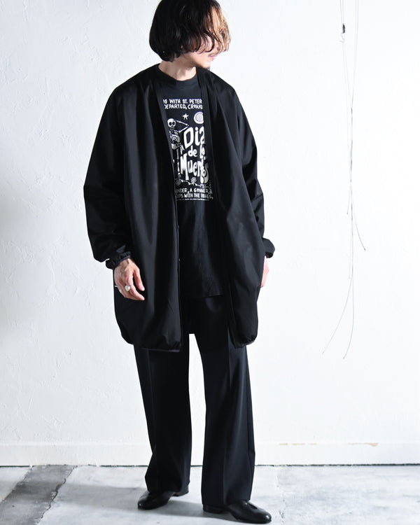 Narrowing Long Cardigan, Exclusive "size7", Black finx cotton.-KIMURA-COELACANTH