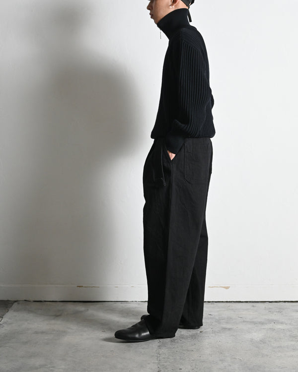 TWIST WOOL HALF ZIP NECK P/O
