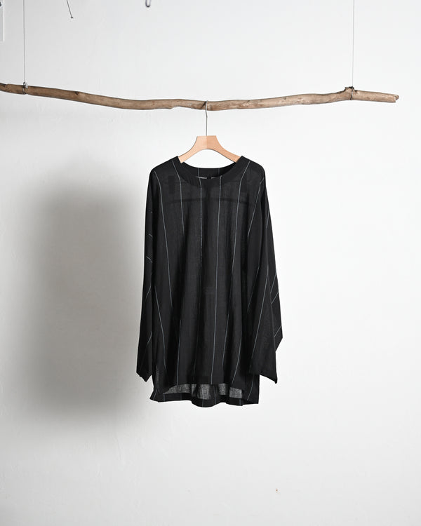 Pin-stripe KhadiCotton Long Pullover