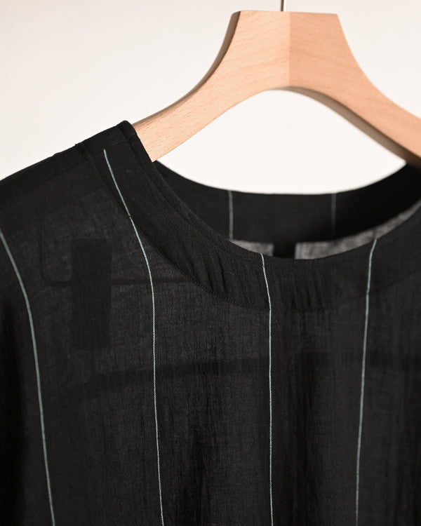 Pin-stripe KhadiCotton Long Pullover