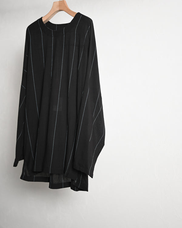 Pin-stripe KhadiCotton Long Pullover