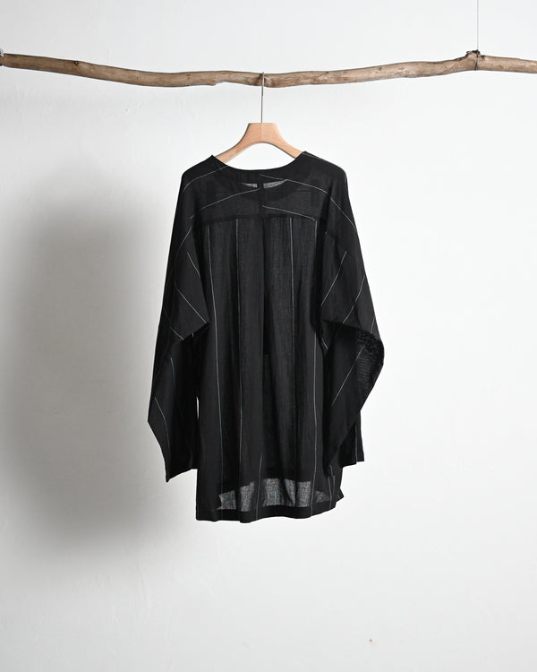 Pin-stripe KhadiCotton Long Pullover