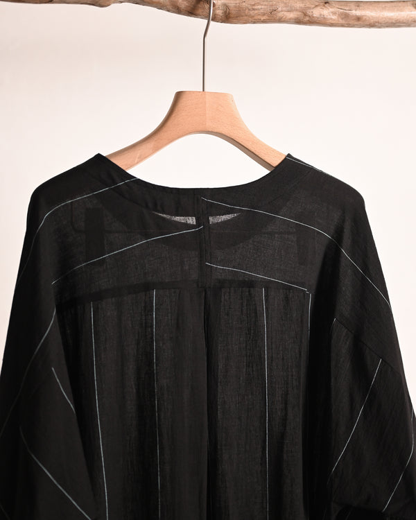 Pin-stripe KhadiCotton Long Pullover