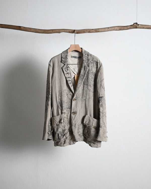 2B print jacket, safiran linen