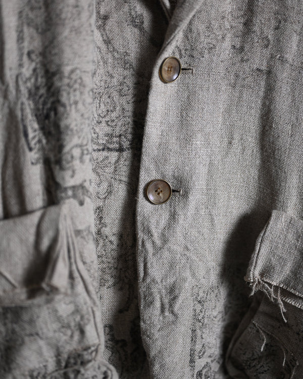 2B print jacket, safiran linen