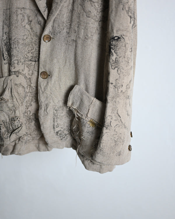 2B print jacket, safiran linen