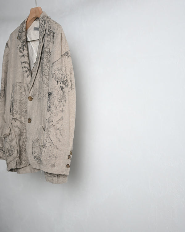 2B print jacket, safiran linen