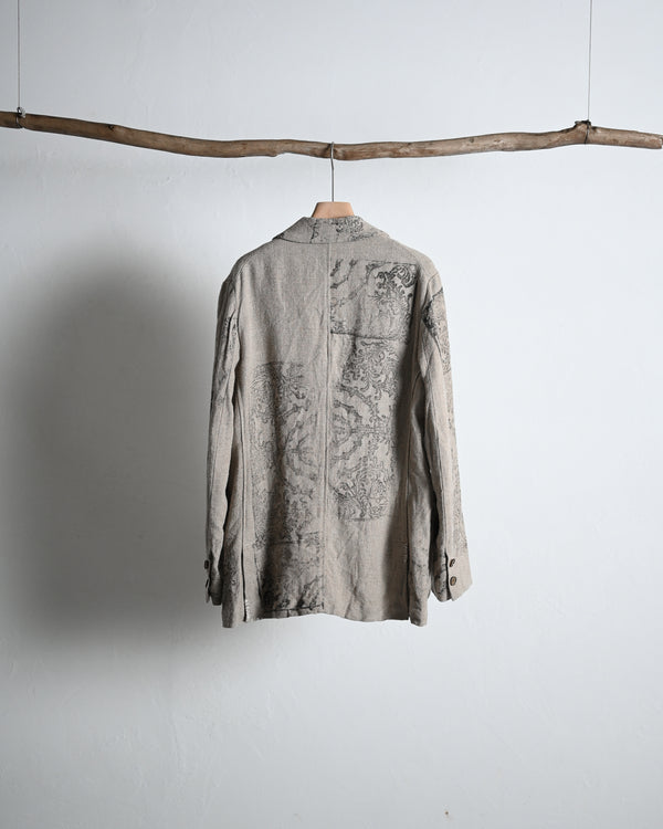 2B print jacket, safiran linen