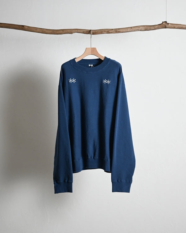 Overdyed Sweat Shirts "Holding Flowers", cyan
