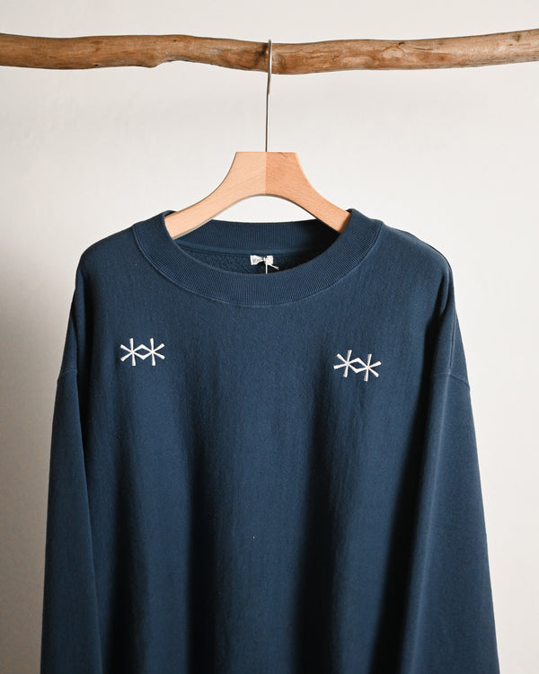 Overdyed Sweat Shirts "Holding Flowers", cyan