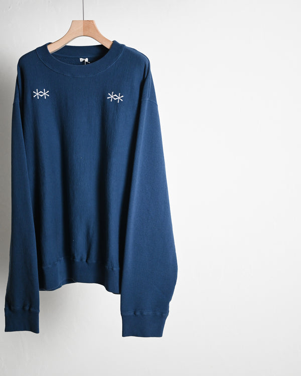 Overdyed Sweat Shirts "Holding Flowers", cyan