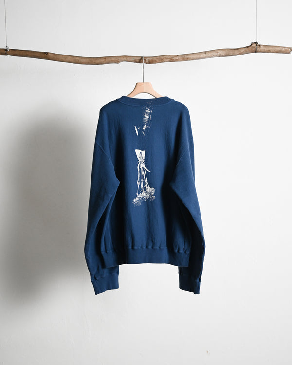 Overdyed Sweat Shirts "Holding Flowers", cyan