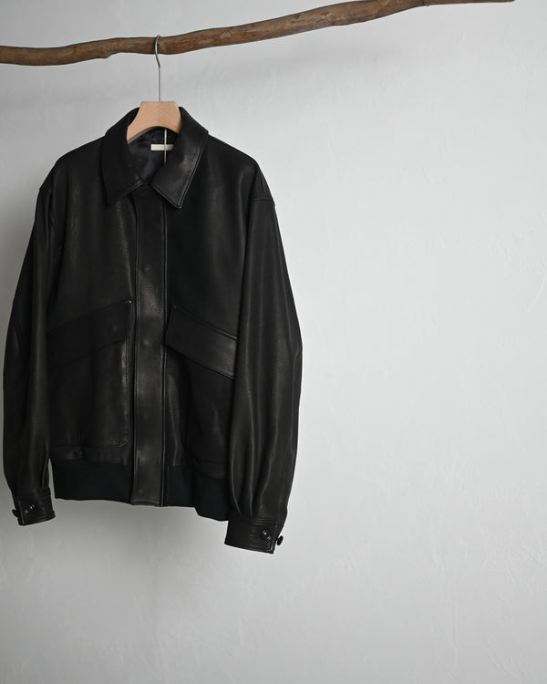 CALF LEATHER FLIGHT JKT