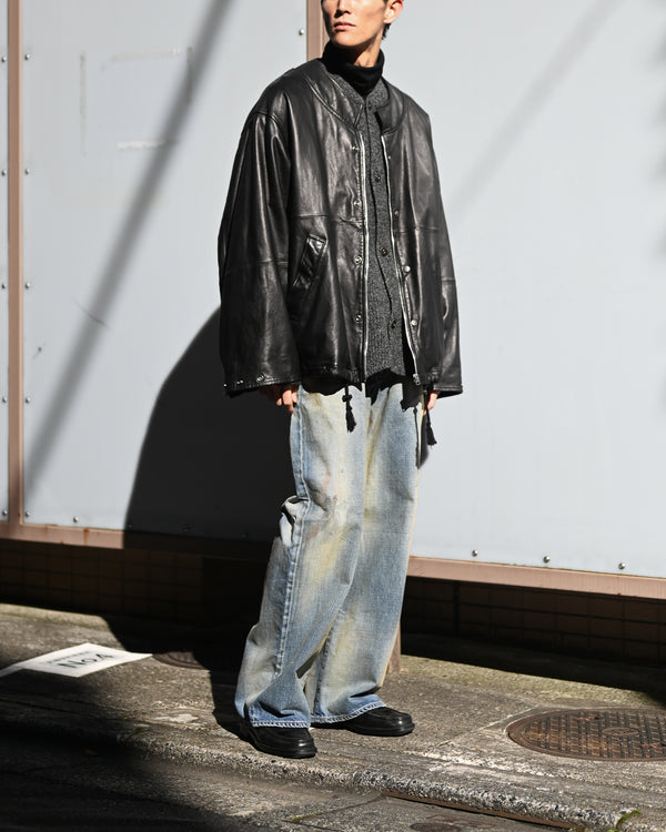 leather ns jkt, fade black