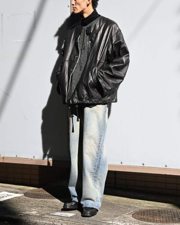 leather ns jkt, fade black