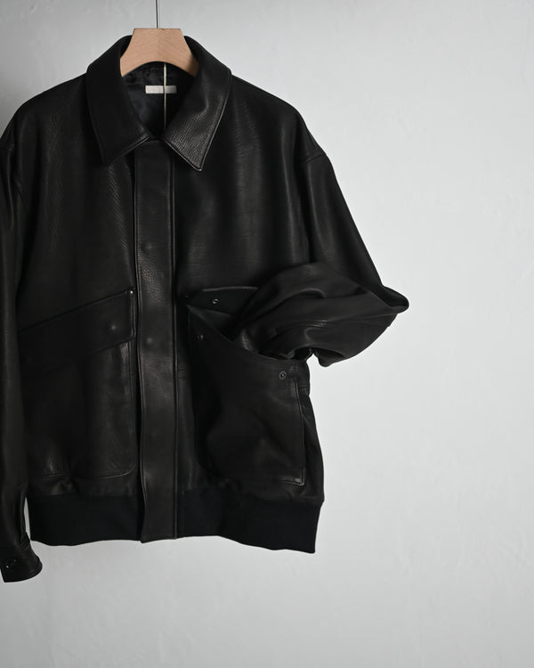 CALF LEATHER FLIGHT JKT