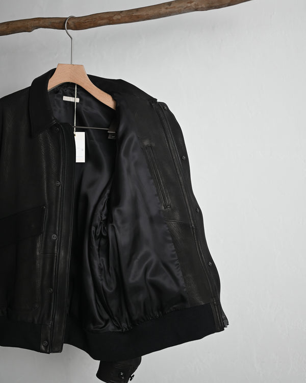 CALF LEATHER FLIGHT JKT