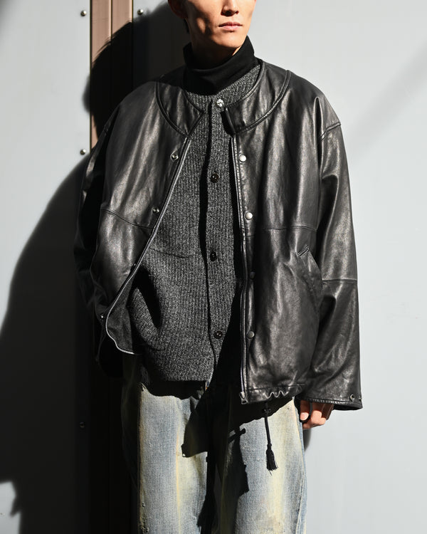 leather ns jkt, fade black