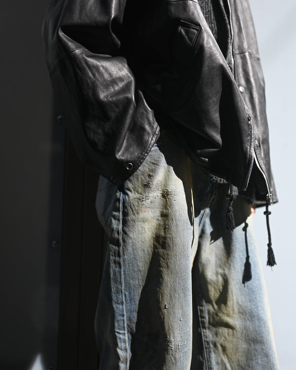 leather ns jkt, fade black